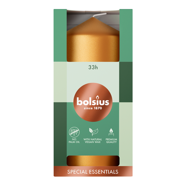 Pillar Candle Metallic Golden - 120x58mm