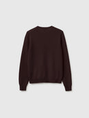 Crew Neck Sweater in Pure Merino Wool - Brown