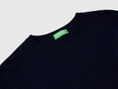 Crew Neck Sweater in Pure Merino Wool - Navy