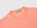 Crew Neck Sweater in Pure Merino Wool - Peach