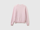 Crew Neck Sweater in Pure Merino Wool - Soft Pink