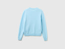Crew Neck Sweater in Pure Merino Wool - Sky Blue
