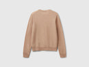 Basic 100Pc Virgin Round Neck Jumper - Sand