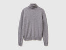 basic Cable Turtle Neck Jumper - Dark Grey