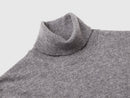 basic Cable Turtle Neck Jumper - Dark Grey