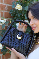 Maggie Weave Crossbody - Black