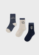 Dinos 3 Pair Socks - Navy