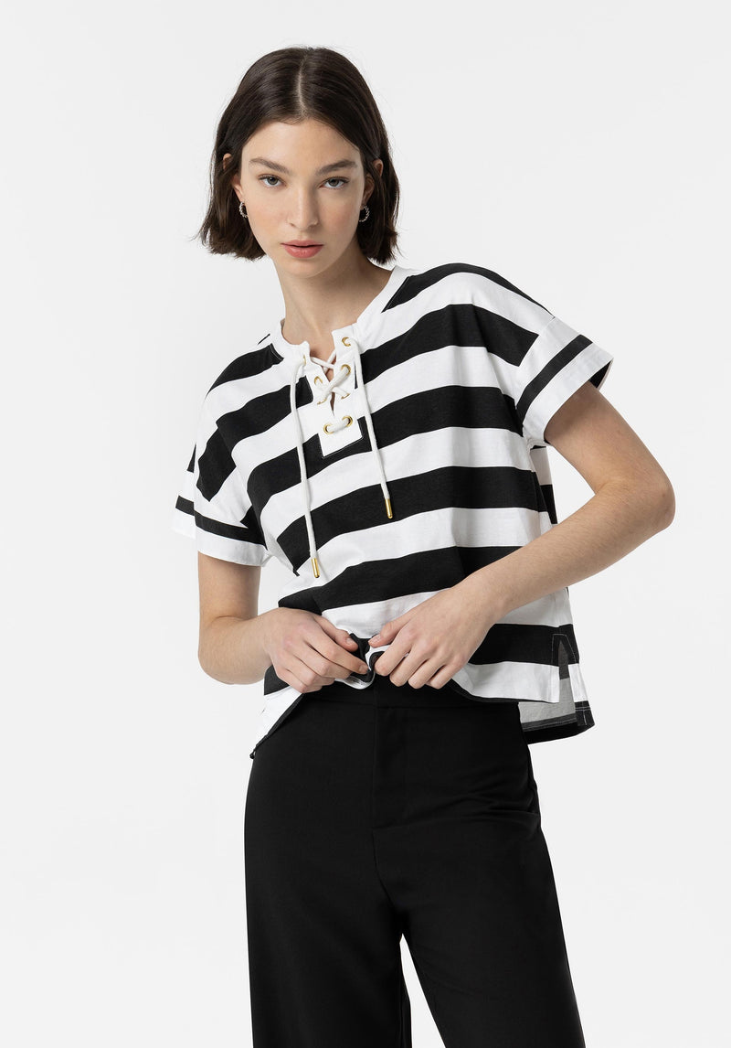 Ricci Stripe ShortSleeve T-Shirt - White