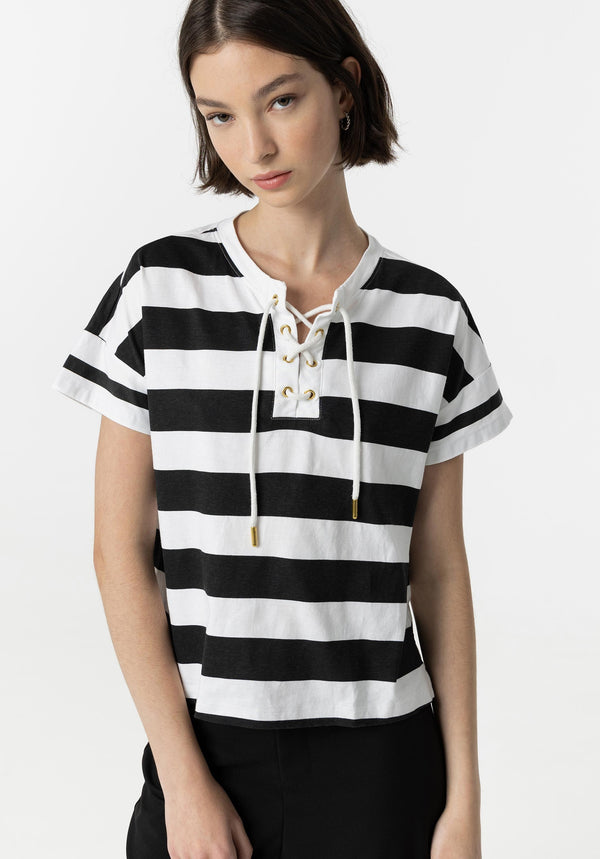 Ricci Stripe ShortSleeve T-Shirt - White