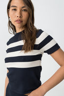 Claudie 1C Stripe T-Shirt - Dark Navy