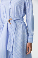 Dove Striped Belted Dress - Blue Indigo