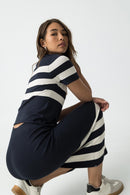 Claudie 1B Stripe Skirt - Dark Navy