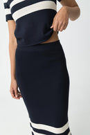 Claudie 1B Stripe Skirt - Dark Navy