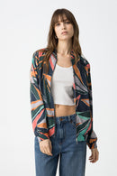 Leesa 8 Print Jacket - Dark Navy