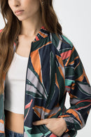 Leesa 8 Print Jacket - Dark Navy