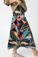 Linda Print Skirt - Dark Navy