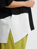 BLACK AND WHITE SHORT SLEEVE TOP - Black/white