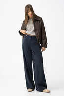 Camelia Wide Leg Trouser - Lyons Blue