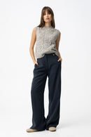 Camelia Wide Leg Trouser - Lyons Blue