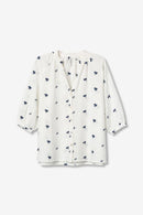 Edesta V-Neck Print Shirt - Star White