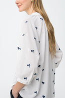 Edesta V-Neck Print Shirt - Star White