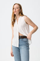 Lynx Lace Shoulder Top - Star White
