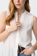 Lynx Lace Shoulder Top - Star White