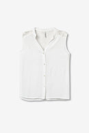 Lynx Lace Shoulder Top - Star White