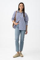Nancy Stripe Shirt - Dark Navy