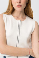Marine Sleeveless Top - Star White
