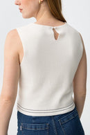 Marine Sleeveless Top - Star White