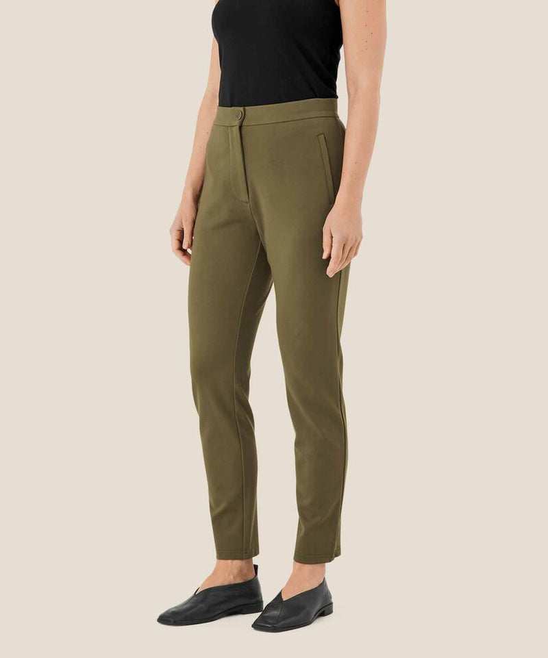 Pamala Slim Leg Trousers - Capers