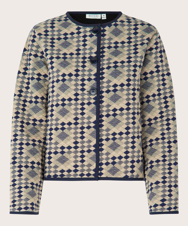 Juanta Print Jacket - Maritime Blue
