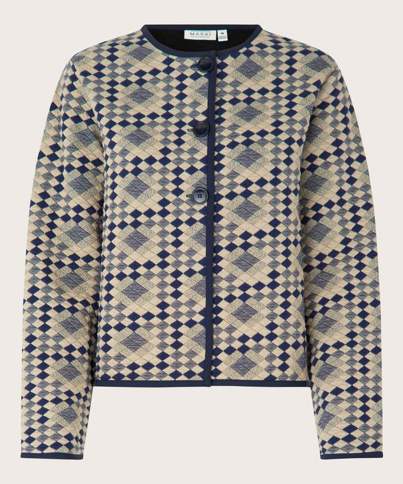 Juanta Print Jacket - Maritime Blue