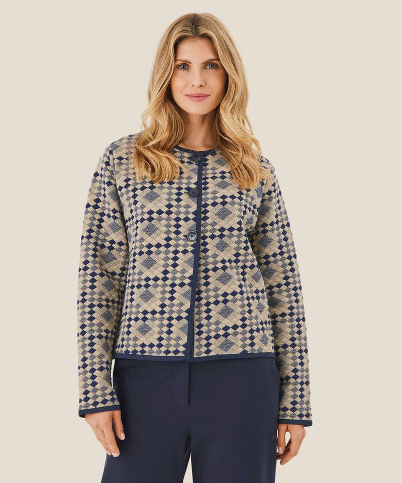 Juanta Print Jacket - Maritime Blue