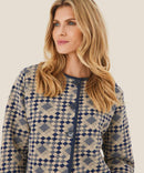 Juanta Print Jacket - Maritime Blue