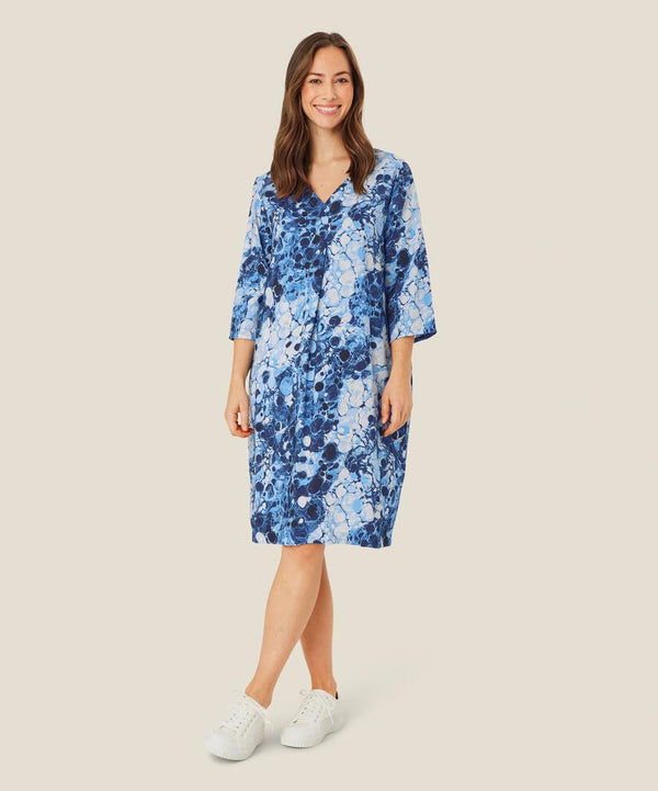 Nodetta Print Dress - Powder Blue