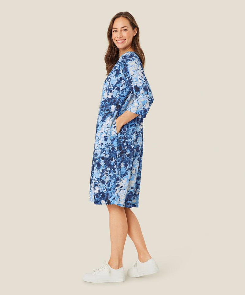 Nodetta Print Dress - Powder Blue