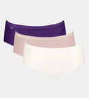 Basic 3 Pack Midi Brief - Purple, Pink & Ecru