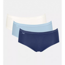 Basic 3 Pack Midi Brief - Blue, Navy & Ecru