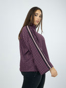 BELL SLEEVE PRINT TOP - Bordeaux