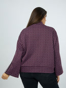 BELL SLEEVE PRINT TOP - Bordeaux