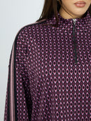 BELL SLEEVE PRINT TOP - Bordeaux