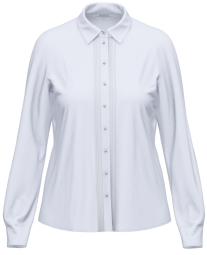 Long Sleeve Plain Blouse - Pale Blue