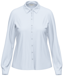 Long Sleeve Plain Blouse - Pale Blue