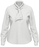 Long Sleeve Plain Blouse - White