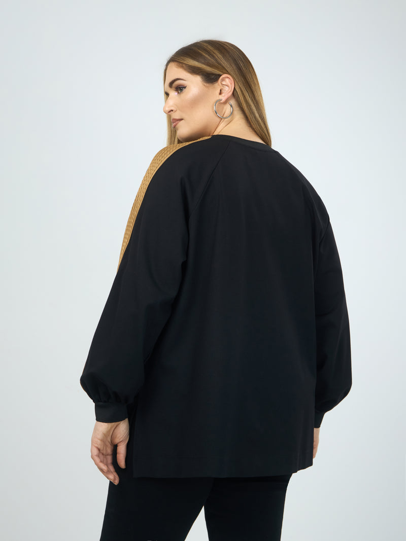 PATTERN FRONT TOP - Black