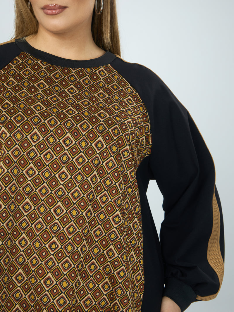 PATTERN FRONT TOP - Black