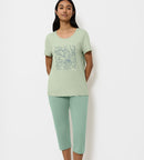 Capri Pyjama Set - Green Multi