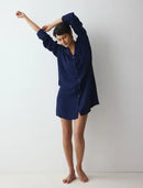 Amourette Jacquard Nightdress - Admiral